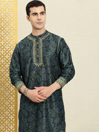 House of Pataudi Paisley Printed Rozana Kurta With Zari Detail