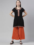 Souchii Women Orange Knitted Palazzo - Distacart