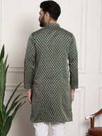 Sojanya Band Collar Ethnic Motifs Woven Design Kurta