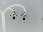 Terracotta Triangle Ear Studs With Drops