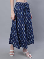 TAG 7 Women Mid-Rise Floral Printed Flared Ethnic Pure Cotton Palazzos