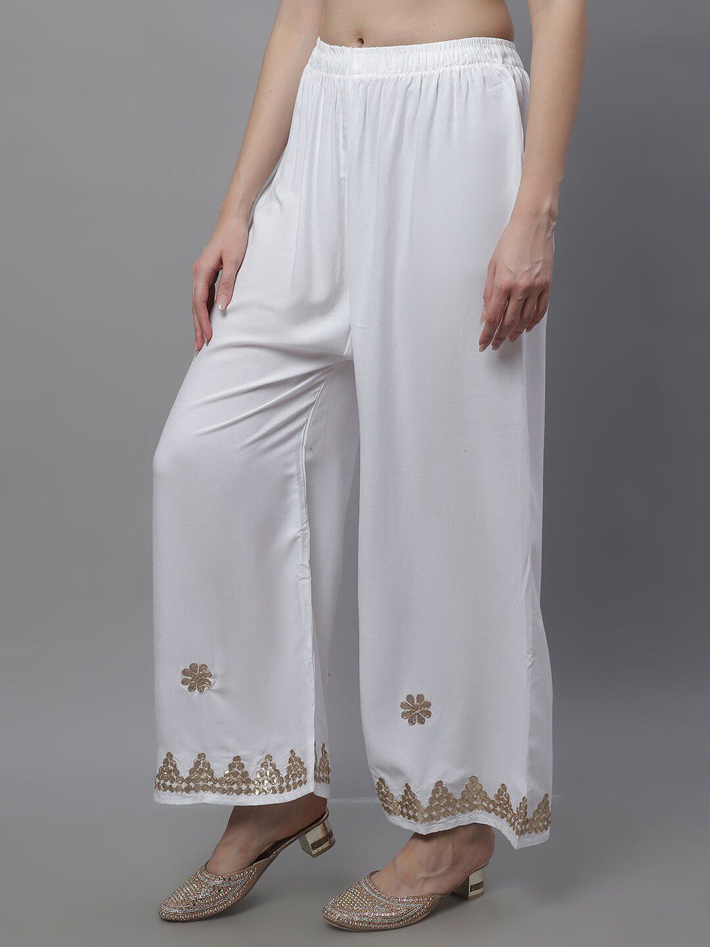 TAG 7 Women Ethnic Motifs Hem Design Flared Palazzos
