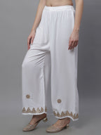 TAG 7 Women Ethnic Motifs Hem Design Flared Palazzos
