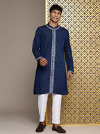 House of Pataudi Men Jashn Embroidered Mirror Work Kurta
