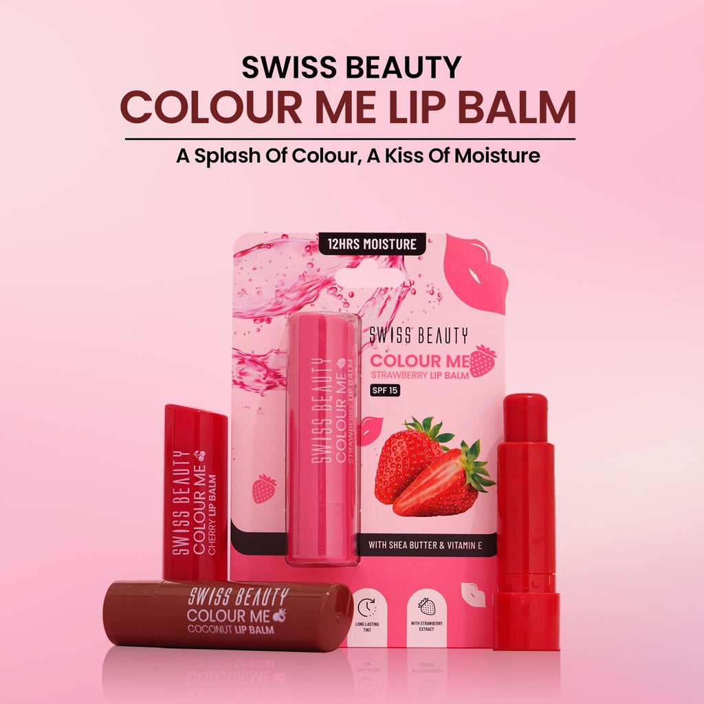 Swiss Beauty Colour Me Tinted Lip Balm For Dry With SPF 15 , Shea Butter and Vitamin E - 5 Vanilla Whirl - Distacart