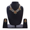 Gold-Polished Alloy Pearl Choker Set With Jadau Kundan Work Motifs - The Pari