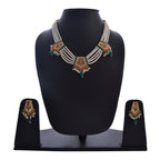 Gold-Polished Alloy Pearl Choker Set With Jadau Kundan Work Motifs - The Pari