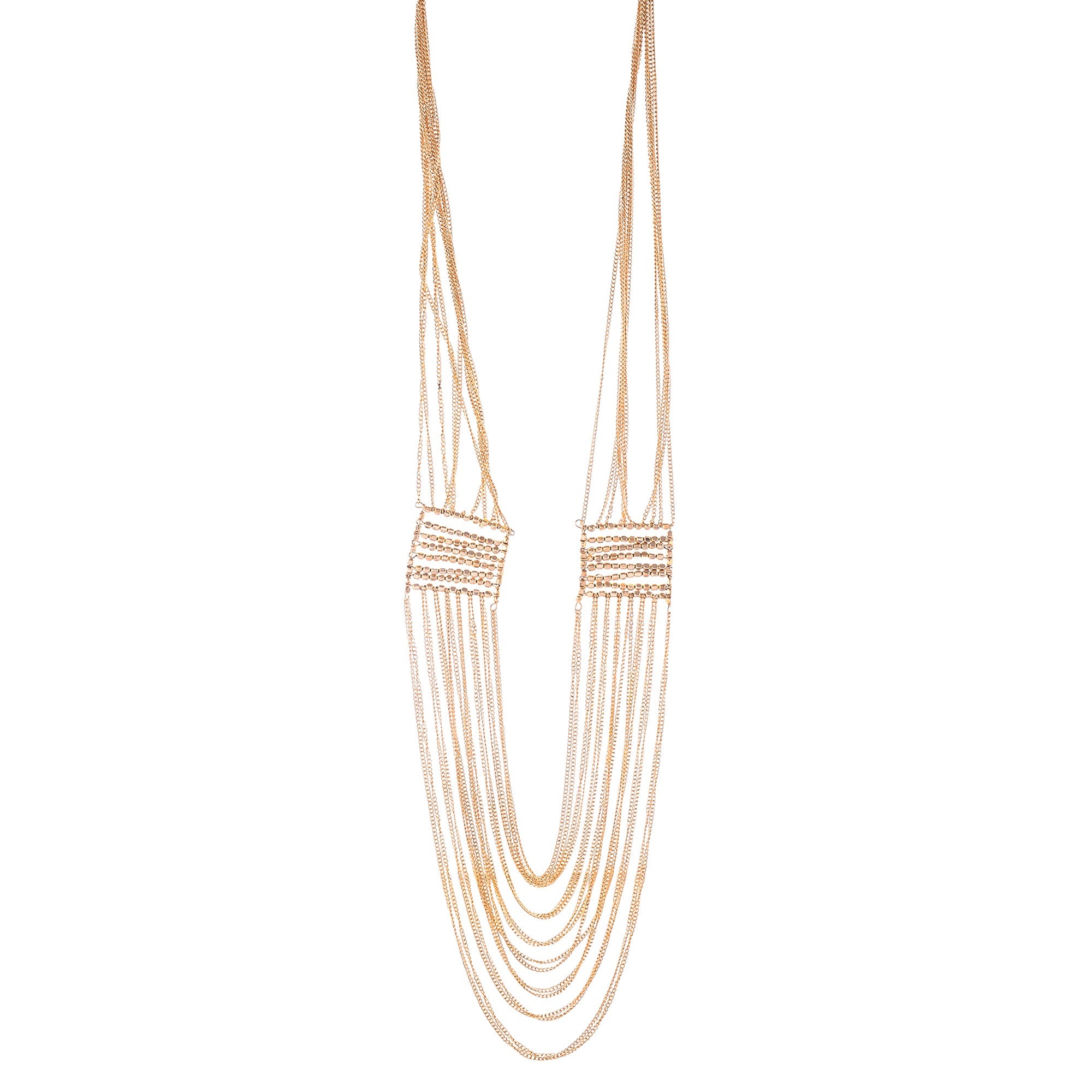 Gold-Polished Alloy Designer Brass Cluster Beads Rani Haar Necklace - The Pari