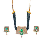Gold-Polished Alloy Crystal Chain & American Diamond Choker Necklace - The Pari