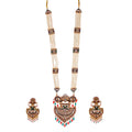 Gold-Polished Alloy Long Jadau Work Rani Haar Necklace - The Pari