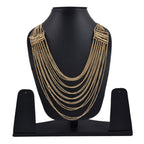 Gold-Polished Alloy Designer Brass Cluster Beads Rani Haar Necklace - The Pari