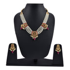 Gold-Polished Alloy Pearl Choker Set With Jadau Kundan Work Motifs - The Pari
