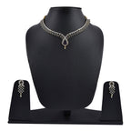 Rhodium-Plated Alloy Blue Classy Ad Necklace Set - The Pari