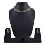Rhodium-Plated Alloy Designer Ad Square Necklace Set - The Pari
