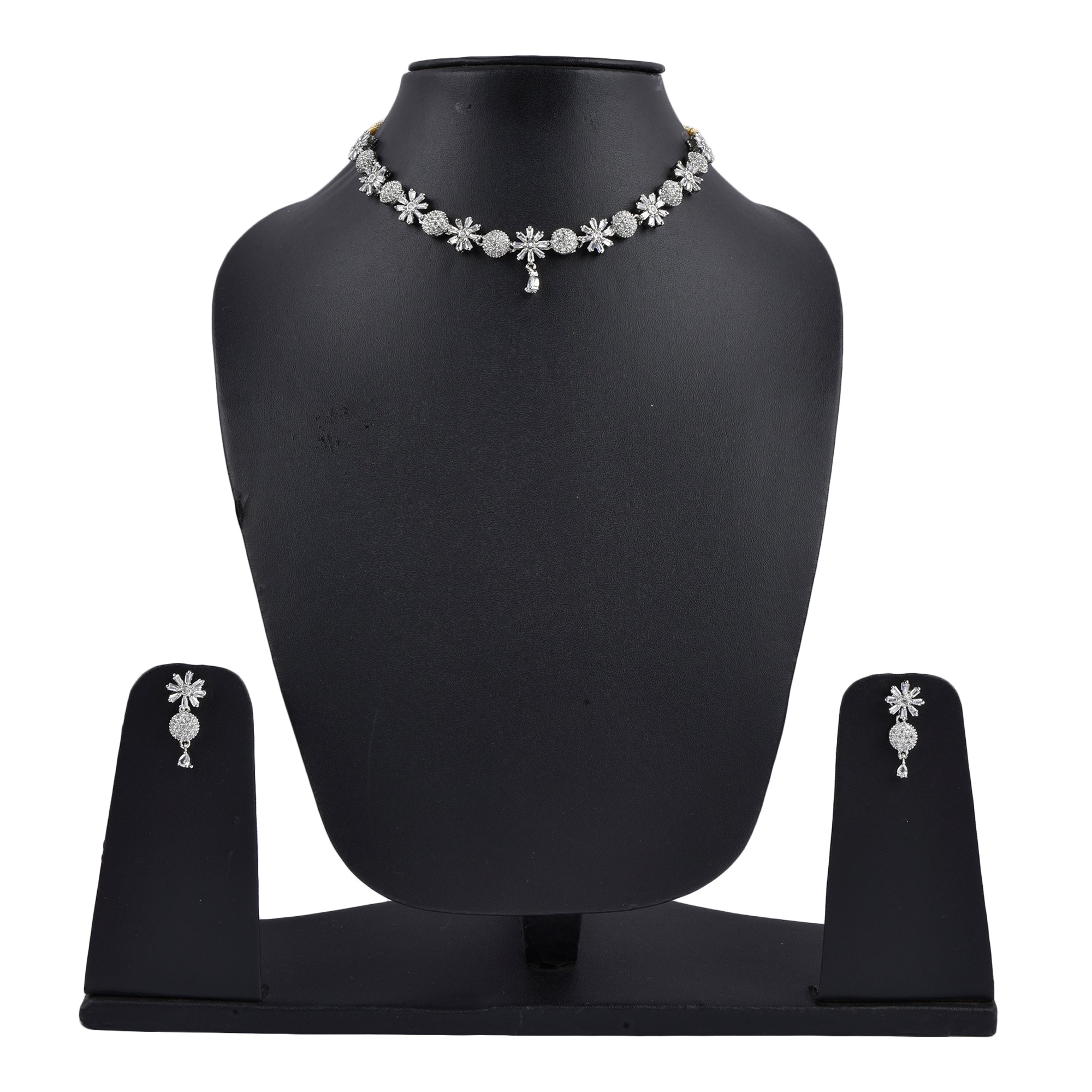 Rhodium-Plated Alloy Denty Look Designer Ad Necklace - The Pari