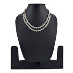 Rhodium-Plated Alloy Double Layer Ad Necklace Set - The Pari