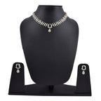 Rhodium-Plated Alloy Nagin Inspired Blue Stone Ad Necklace Set - The Pari
