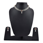 Rhodium-Plated Alloy Nagin Inspired Ruby Stone Ad Necklace Set - The Pari