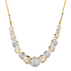 Rhodium-Plated Alloy Dual Tone Ad Neckalce With Earrings - The Pari - Distacart