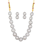 Rhodium-Plated Alloy Silver Ad Necklace With Pearls - The Pari