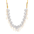 Rhodium-Plated Alloy Pearl Hanging Designer Choker Necklace - The Pari