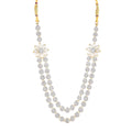 Rhodium-Plated Alloy Double Layer Ad Necklace Set - The Pari