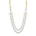 Rhodium-Plated Alloy Double Layer Ad Necklace Set - The Pari