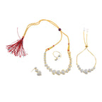 Rhodium-Plated Alloy Heart Shape Ad Necklace With Bracelet - The Pari - Distacart