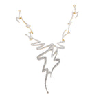 Rhodium-Plated Alloy Assymetric Designer Ad Necklace Set - The Pari