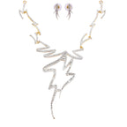 Rhodium-Plated Alloy Assymetric Designer Ad Necklace Set - The Pari