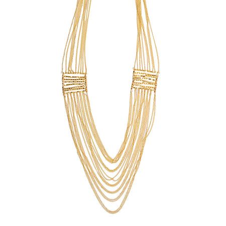 Gold-Polished Alloy Designer Brass Cluster Beads Rani Haar Necklace - The Pari