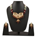 Gold-Polished Alloy Jadau Worktraditional Ethnic Beaded Necklace Set - The Pari