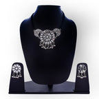 Silver-Plated Alloy Glass Studded Tribal Oxidised Choker Necklace - The Pari