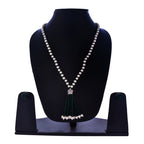 Gold-Polished Alloy Pearl Mala Necklace With Ad & Crystal Pendant - The Pari