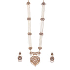 Gold-Polished Alloy Polki Work Long Pearl Rani Haar Necklace - The Pari