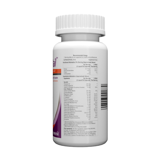 HealthAid HairSkiNail (Multivitamins for Hair, Skin and Nail) Liquid fill Capsules - Distacart