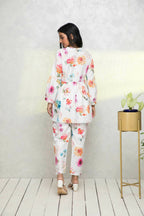 Myshka Women White Printed Romantic Florals Co-Ords - Distacart