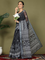Shree Shyam Fashion Cotton Black Saree - Distacart