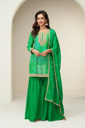 Anaita Green Chinon Stitched Suit with Digital Print & Embroidery Coding Sequence Work - Distacart