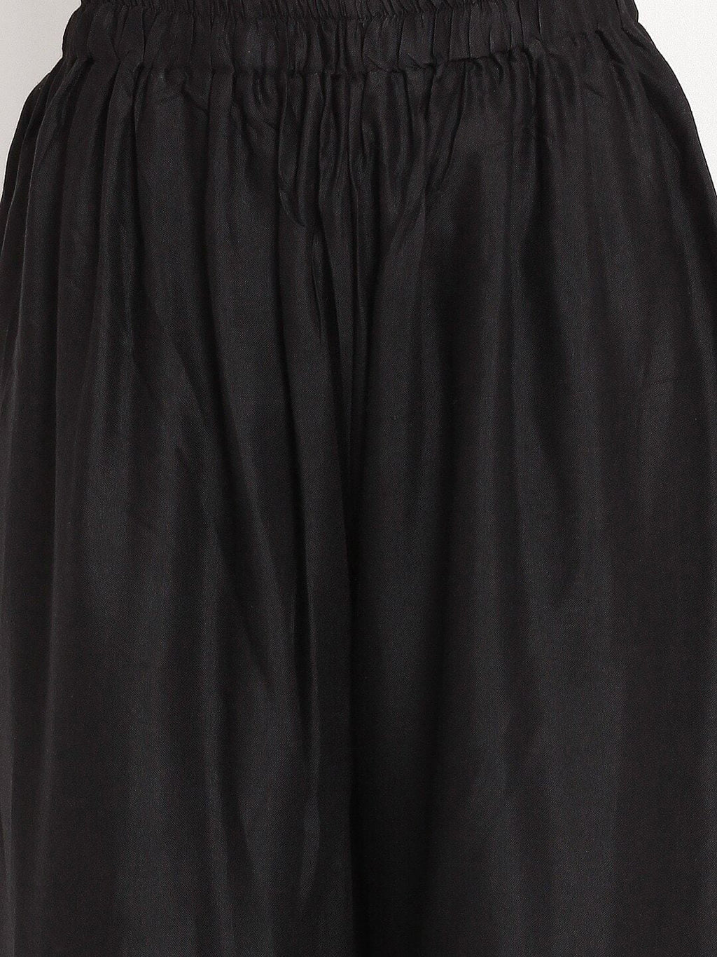 TAG 7 Women Black Solid Flared Palazzos