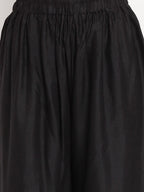 TAG 7 Women Black Solid Flared Palazzos