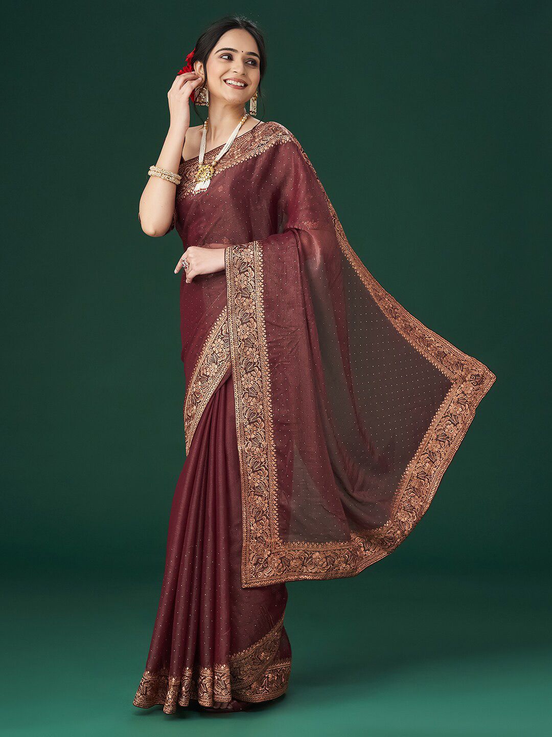 kasee Embellished Zari Saree - Distacart