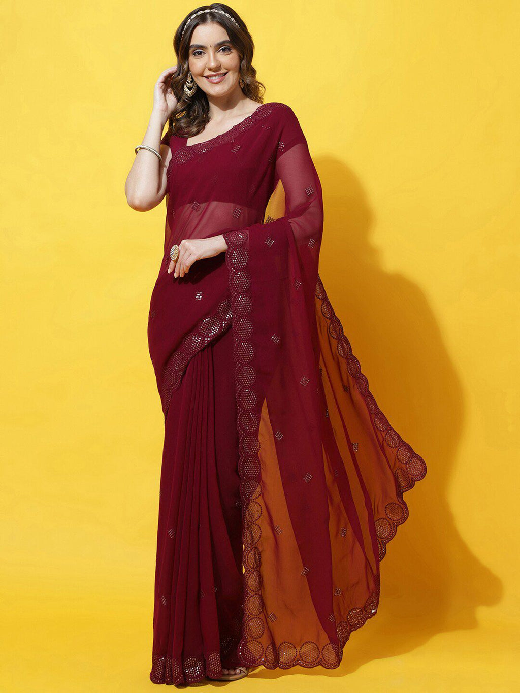 kasee Embellished Sequinned Saree - Distacart