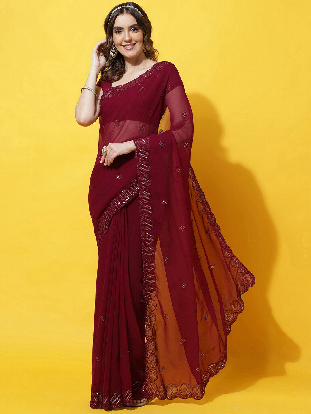 kasee Embellished Sequinned Saree - Distacart