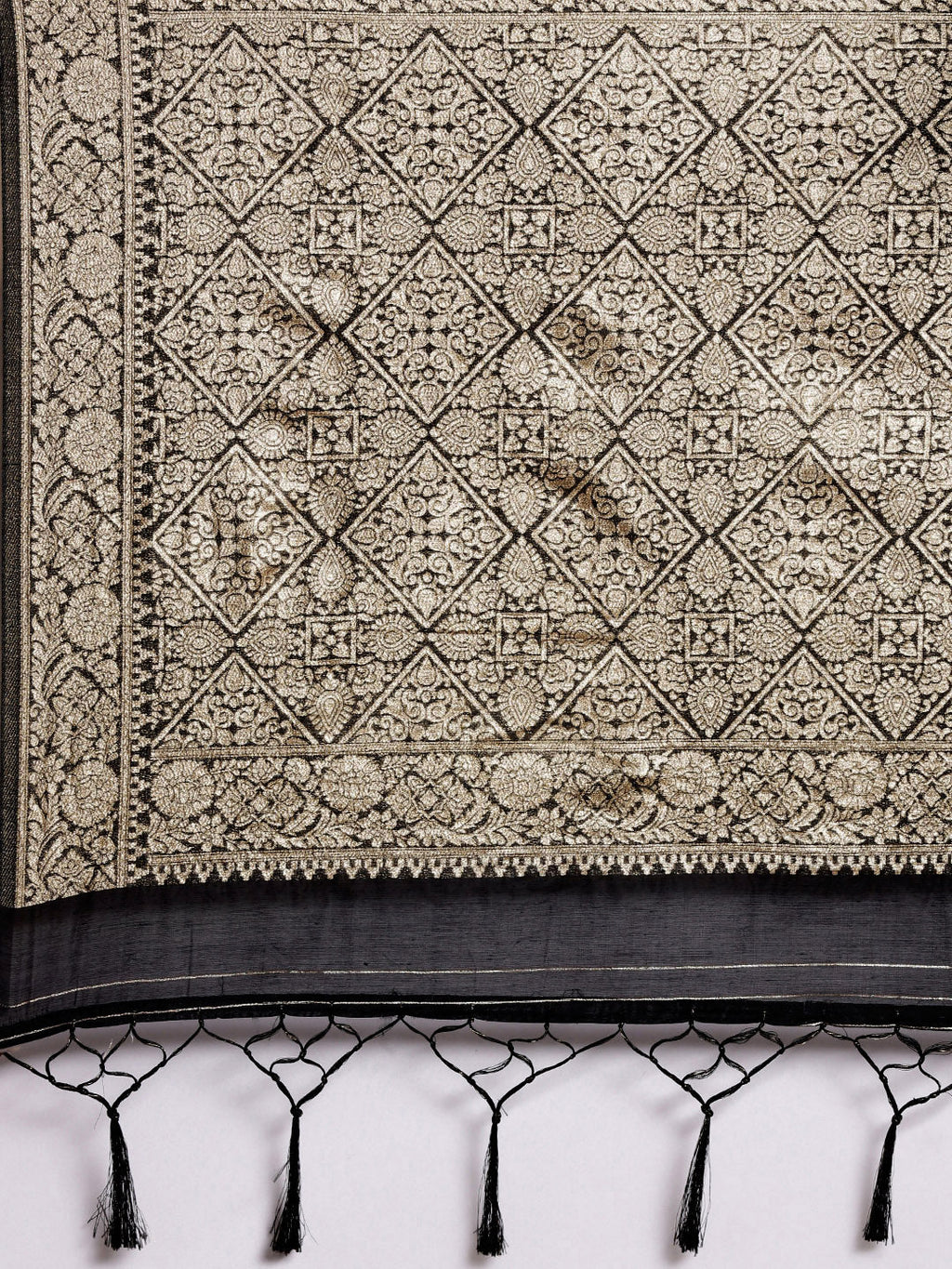 Saree Mall Black Woven Design Zari Silk Blend Banarasi Saree - Distacart