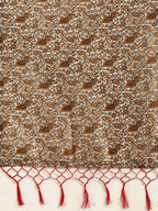 Saree Mall Rust Red & Orange Art Silk Printed Bhagalpuri Saree - Distacart