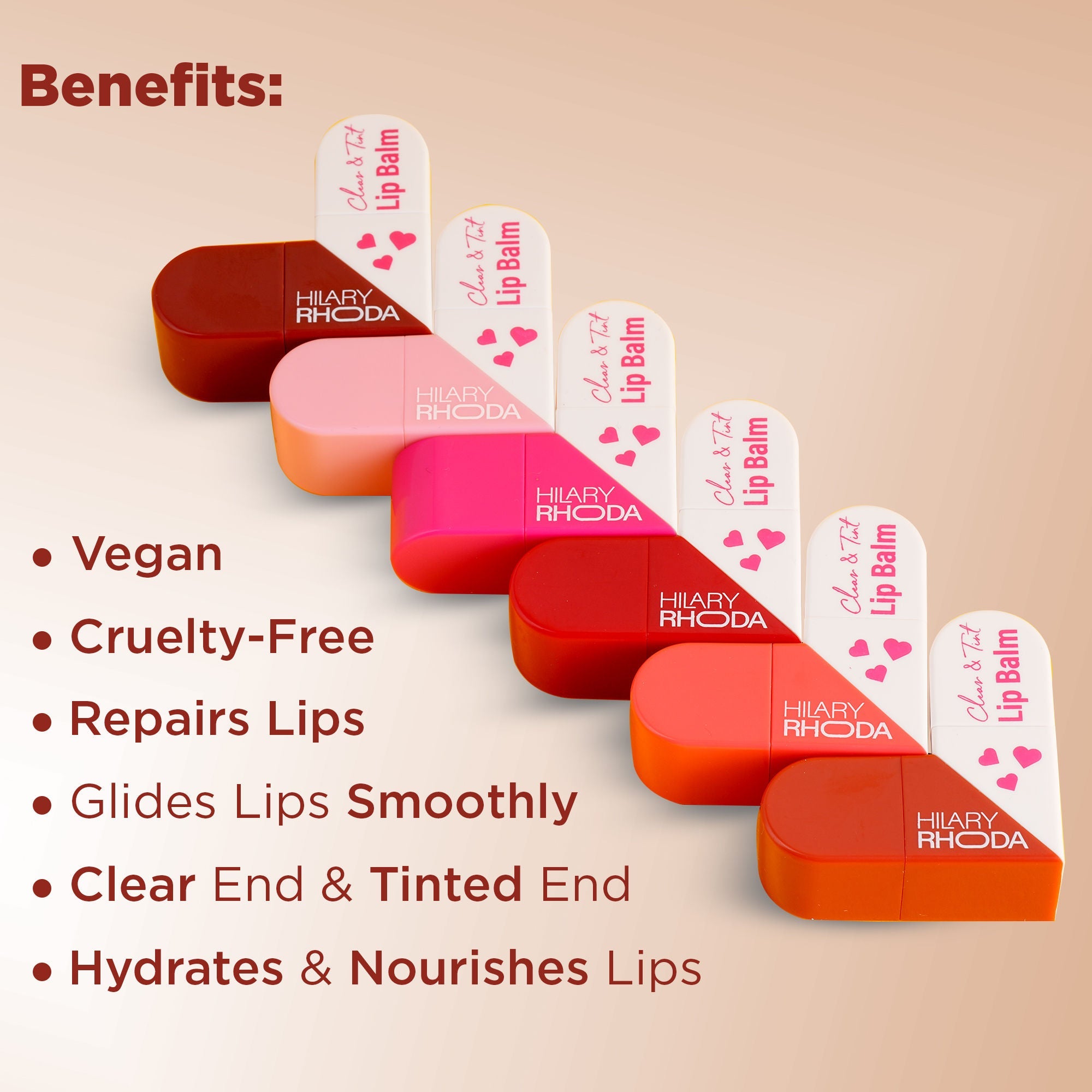 Hilary Rhoda Clear & Tint Lip Balm - Pack Of 6 - Distacart