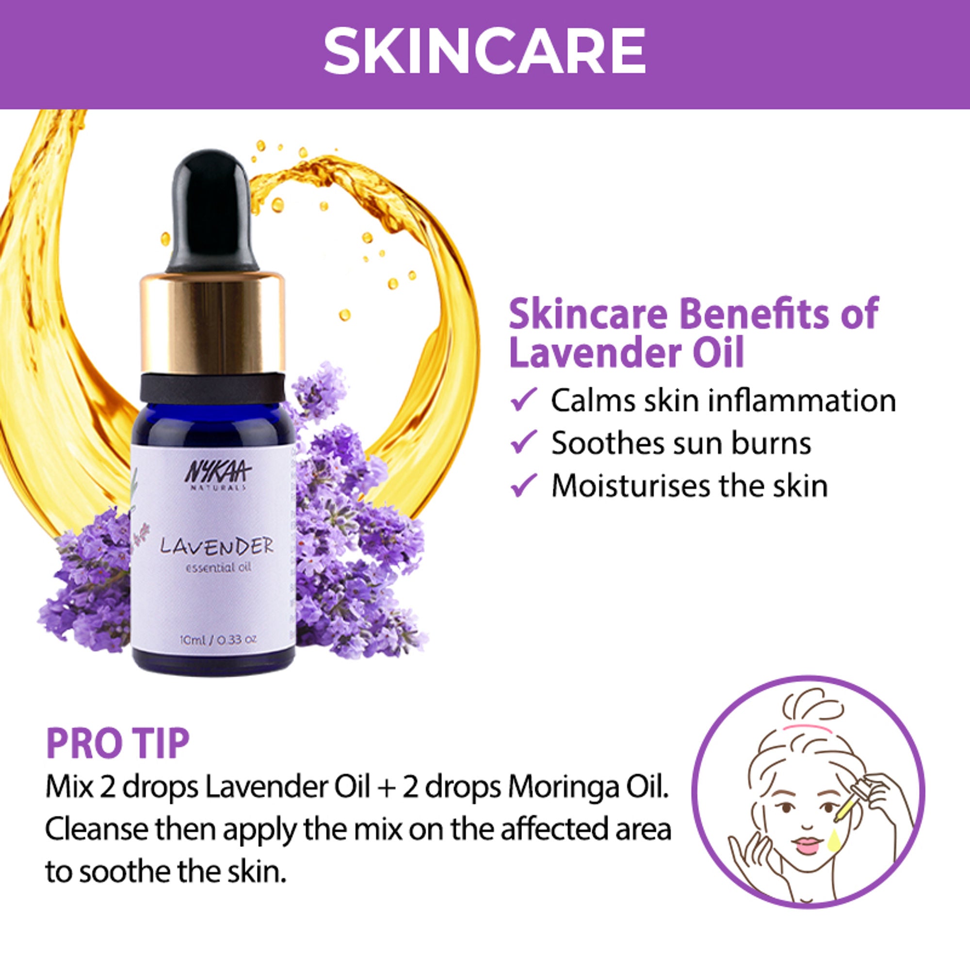 Nykaa Naturals Lavender Essential Oil - Combats skin inflammation and Dandruff - 100% Natural