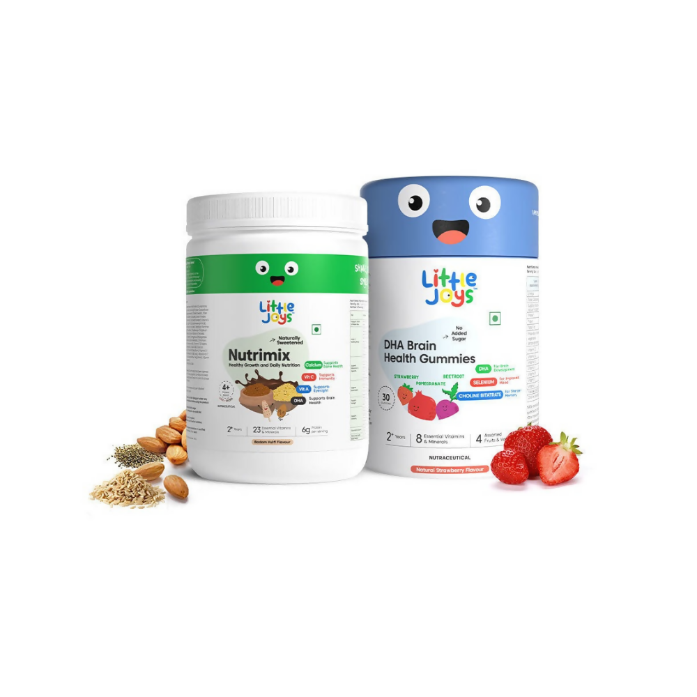 Little Joys Nutrimix Powder Kulfi Almond 2 - 6 Years + Brain Gummies Combo - Distacart