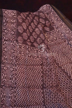 Dark Brown Ikat Design Semi Chanderi Saree By Gayathri Reddy Designer Studio - Distacart